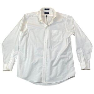 Stafford Essentials Mens Dress Shirt Sixe XL 17 Neck Classic White Oxford Formal